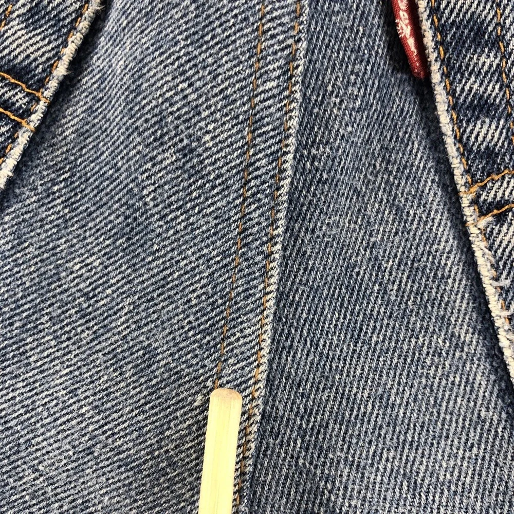 Vintage Levis Jeans Womens 28x29 Blue 517 Bootcut Raw Hem 90s Made In USA